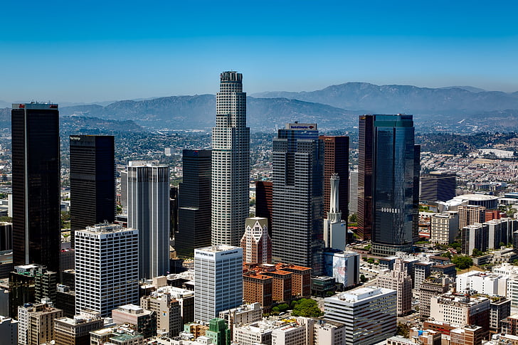 los angeles, california, skyline, downtown, architecture, cityscape, buildings