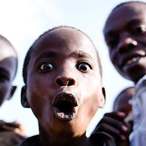 Burundi, obličej, překvapený, portrét, Barva, dítě, Africká