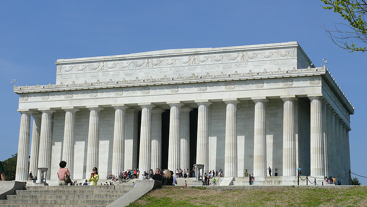 Lincoln, Memorial, Washington, DC, monument, het platform, beroemde markt