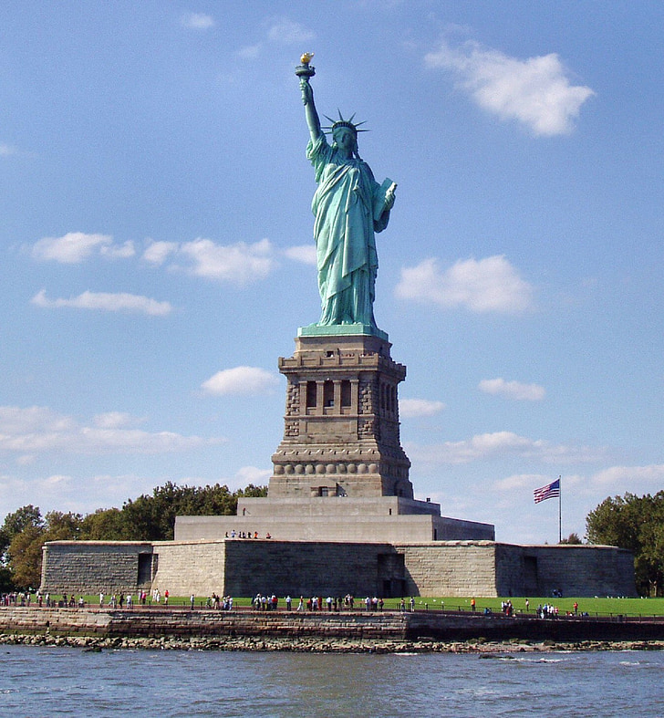 Frihetsgudinnen, landemerke, New york, Amerika, monument, Dom, symbolet