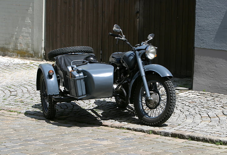 old motorcycle, bmw, sidecar, historic motorcycle, oldtimer