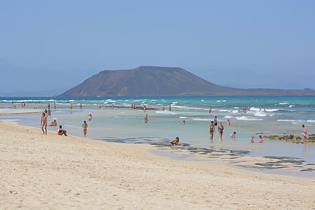 Isla de lobos, Otok, Fuerteventura, more, plaža, priroda, plavo nebo