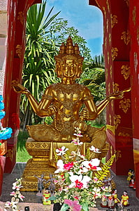 šventykla., dievybė, Pataja, Tailandas, Budizmas, Azija, Buda