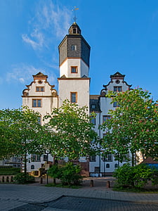 stari učitelj, Darmstadt, Hesse, Nemčija, šola, srednji šoli, staro stavbo