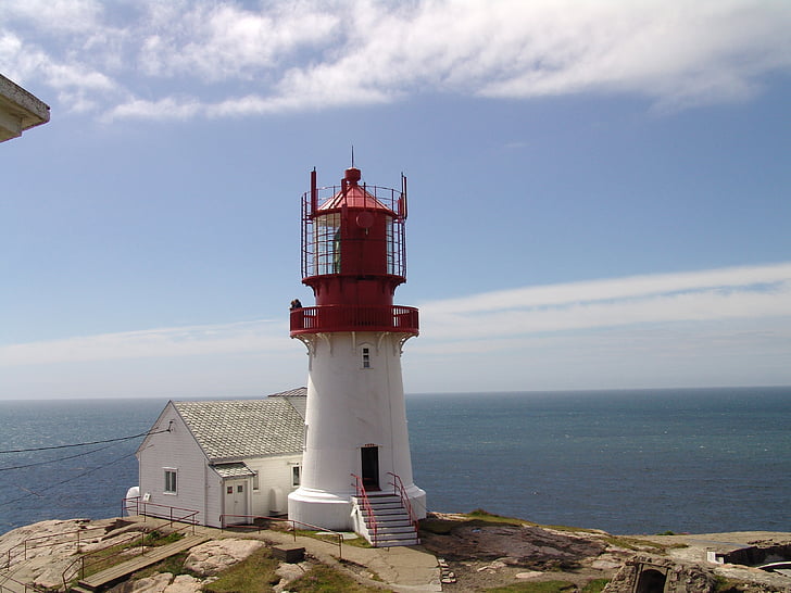 norway, south cape, sea, lighthouse, coastline, famous Place