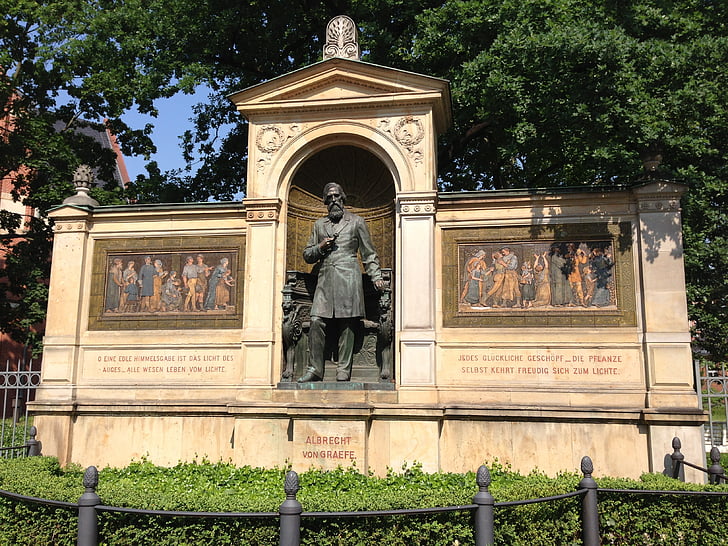 Albrecht von graefe, monument, Berlin, Charité, statue, berømte sted, arkitektur