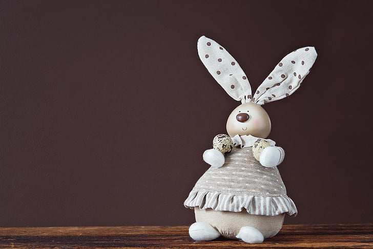 deco-hase, easter bunny, quail eggs, deco, decoration, easter, close