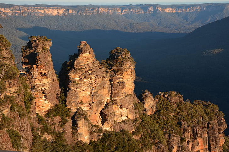 australia, blue mountains, landscape, rock, nature, scenics, mountain