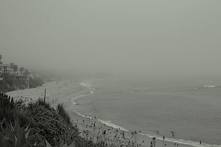plajă, alb-negru, vacanta, fierbinte, Hotel, ocean, mare