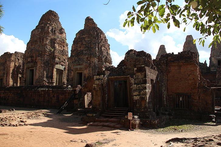 寺, アンコール, カンボジア, 石, アジア, 古い遺跡, 寺の建物