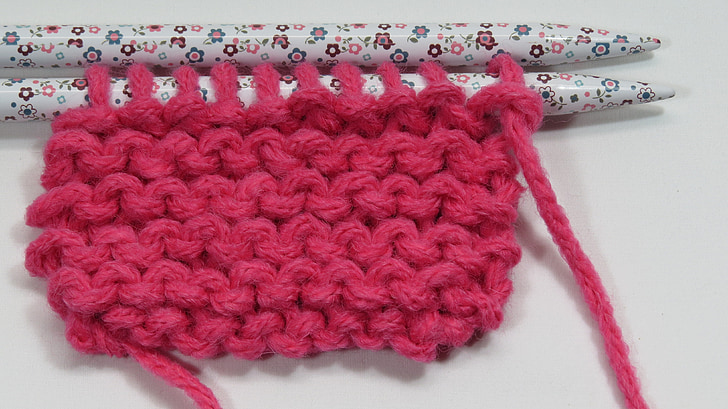 knitting, wool, pink, needle, garter, stitch, traditional