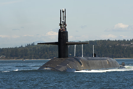 submarine, ship, water, ocean, surface, military, navy