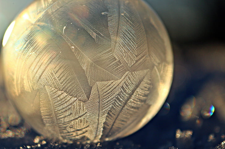 eiskristalle, frost, ice, soap bubble, frost blister, winter, cold
