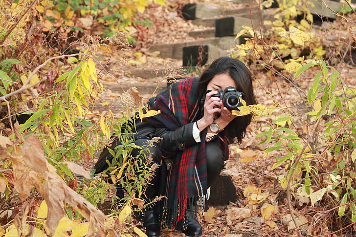 woman, photographer, photography, photographing, camera, female, nature