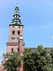 København, sightseeing, Tour, Danmark, blå himmel, steder av interesse, kirke