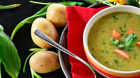 aardappelsoep, aardappel, soep, Bear's knoflook, eetbare, voedsel, voeding