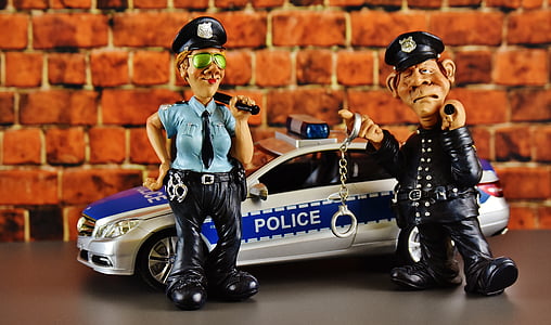 警察, 警察官, 警察のチェック, メルセデス ベンツ, 図, 面白い, 車プラモデル