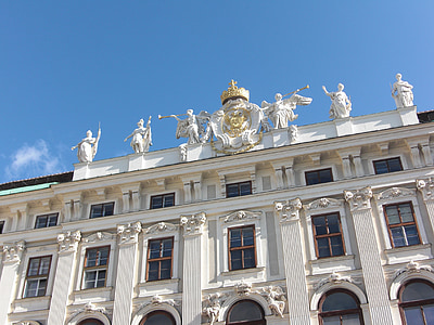 hofburg imperial palace, vienna, austria, sculpture, roof, building, architecture