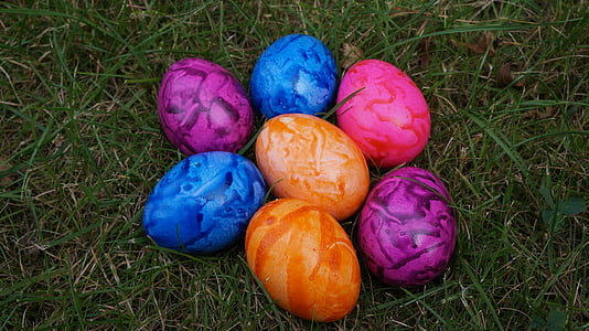 Ei, bunte, Ostern, Ostereier, bunten Eiern, Farbe, gekochten Eiern