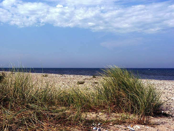 Fehmarn, Fehmarn belt, Baltského mora, Beach, letné, bóje village