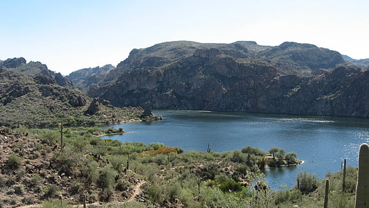 亚利桑那州, 景观, 自然, 水, 湖, 山