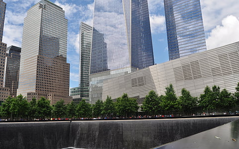 Ground Zero-muistomerkki, World trade Centerin, Manhattan, New Yorkissa, keskusta, pilvenpiirtäjä, City
