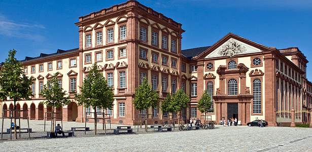 Mannheim, pils, kurfürstliches, aizvēra, Front view