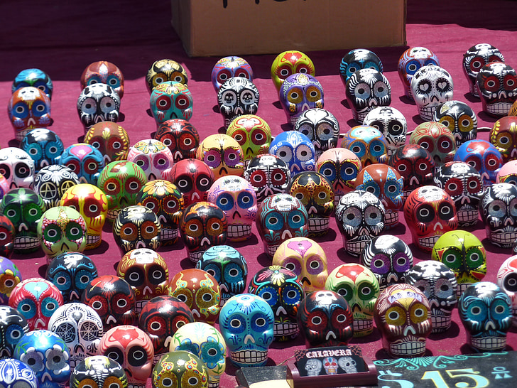 Mexikói, koponyák, népművészet, Los Angeles-i, California