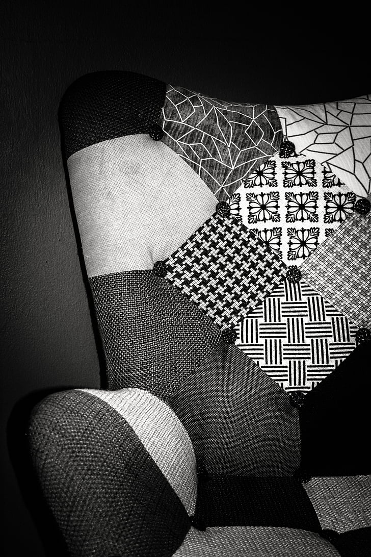 chair, textile, design, furniture, black and white