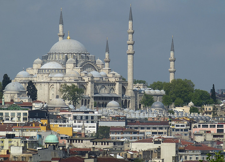 Istanbul, Turcija, Bosfors, mošeja, Golden Horn, Vecrīgā, Zilā mošeja