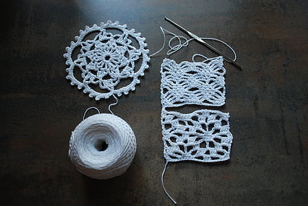 cotton, hook, example, craft, white, hobby, crochet