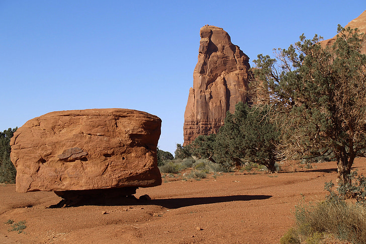 Monumen valley, Arizona, Amerika Serikat Barat daya, pemandangan, erosi, merah, batu