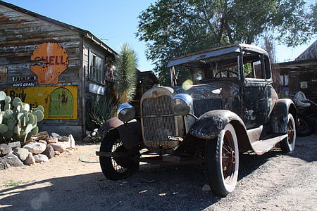 Yhdysvallat, Arizona, Route66, auto, Oldtimer, vanha, vanhanaikainen