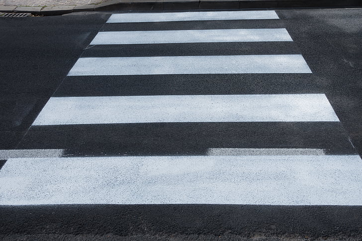 Zebra crossing, czarny, biały, paski, w paski, czarno-białe, dla pieszych