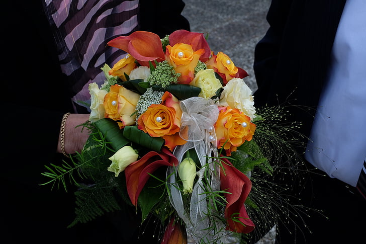 булчински букет, цветя, сватба, романтичен, Щраус, Поздравления, символизъм