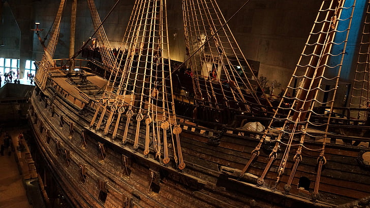 Muzeum Vasa, Sztokholm, okręt wojenny, ustawienie, statek żaglowy
