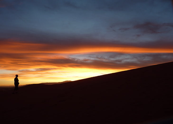 hoàng hôn, Atacama, Mặt Trăng, Thung lũng, Argentina, lá cờ, Salt lake