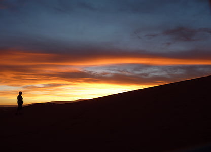 matahari terbenam, Atacama, bulan, Lembah, Argentina, bendera, danau garam