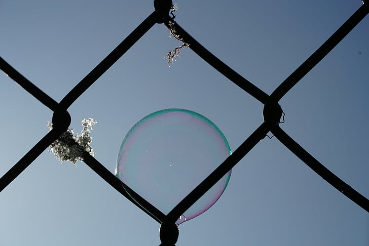 plot, Zimní, mýdlová bublina, zmrazené, zmrazená bubble, ze, chlad