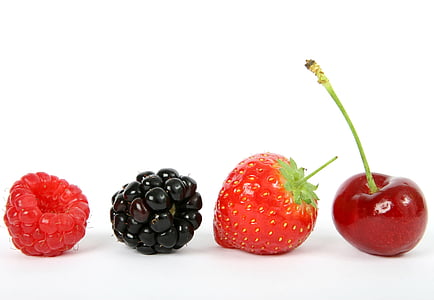 bær, sort, BlackBerry, blåbær, morgenmad, kirsebær, Nærbillede