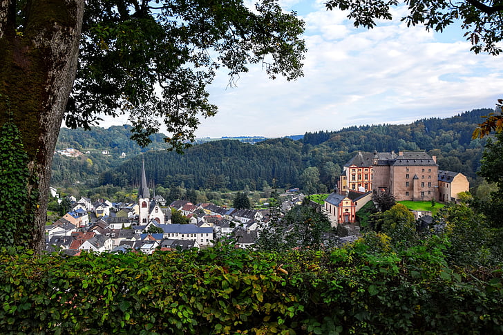 Malberg, Schloss, Eifel, Landschaft, Architektur, alt, historisch
