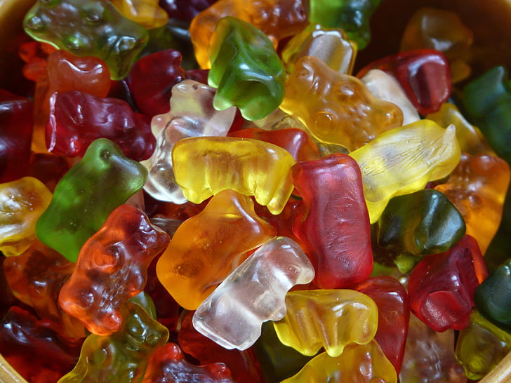 close, photography, assorted, color, gummy, bears, food