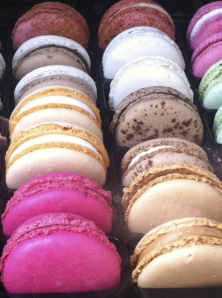 macaroon, pink, cake, multi colored, food and drink, variation, close-up