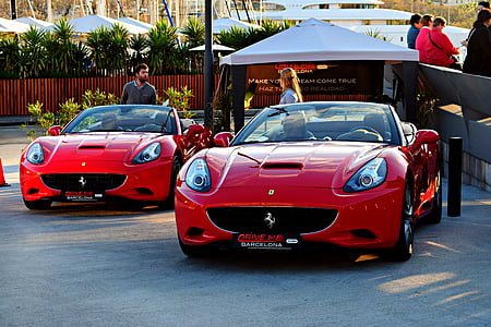 cotxes, vermell, cotxe vermell, cursa, luxe, cotxes de luxe, l'automòbil