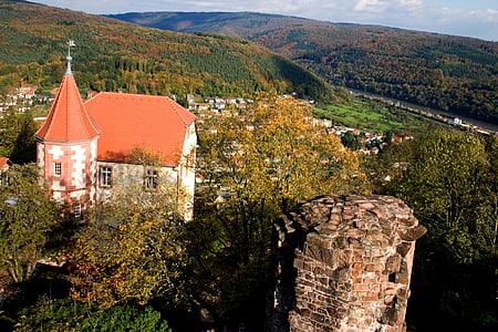 Odenwald, ruiny, Kościół, krajobraz, ruiny