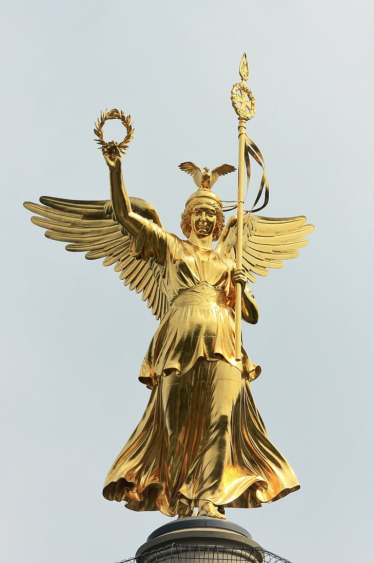 gold else, siegessäule, berlin, landmark, capital, monument, angel