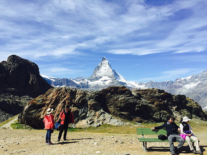 Matterhorn, Zermatt, Wallis, serien 4000, landskapet, høyfjellet, Sveits