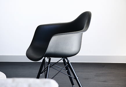 Stuhl, Schwarz, weiß, Stahl, Wand, schwarz / weiß, Stock