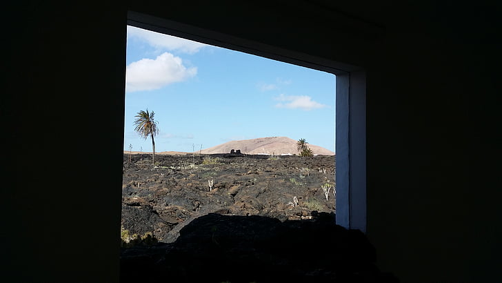 window, volcano, landscape, nature, mountain