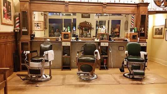 barbearia, velhos tempos, cadeiras